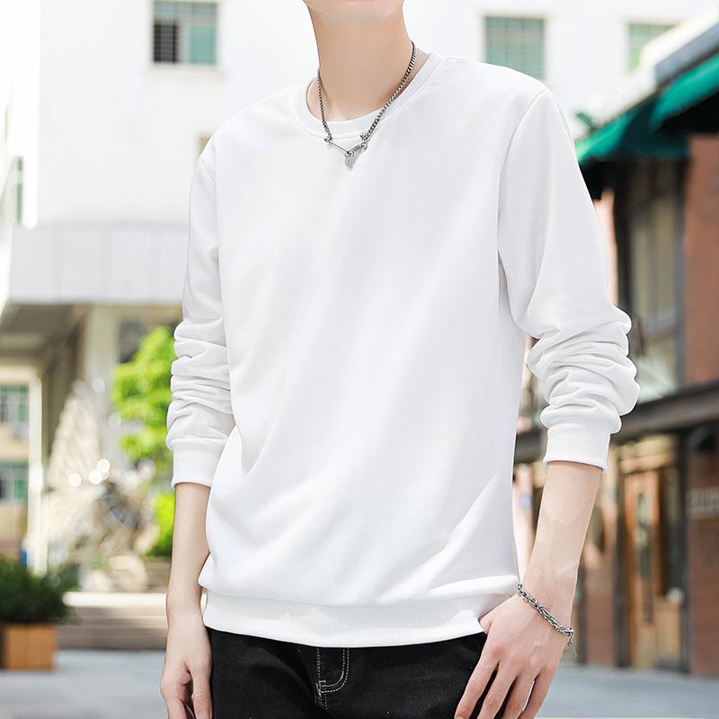 New Loose Men's Padded Warm Casual Sports Lightweight Soft Wrinkle Breathable Cotton Long-sleeved T-shirt