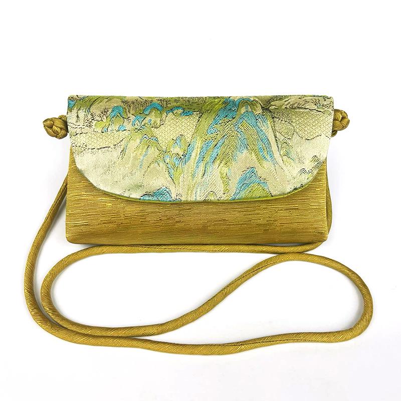Xiangyunsha Crossbody Bag: New Chinese Style Mulberry Silk and Song Brocade Phone and Shoulder Bag