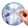 Round Stained Glass Style Window Hangings 5.9 Inch Colorful Sun Catcher with Chain for Indoor Outdoor Decor Light Reflection Artistic Gift