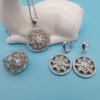 2025 Trendy Hot Round Micro Diamond Women's Multi Color Three Piece Jewelry