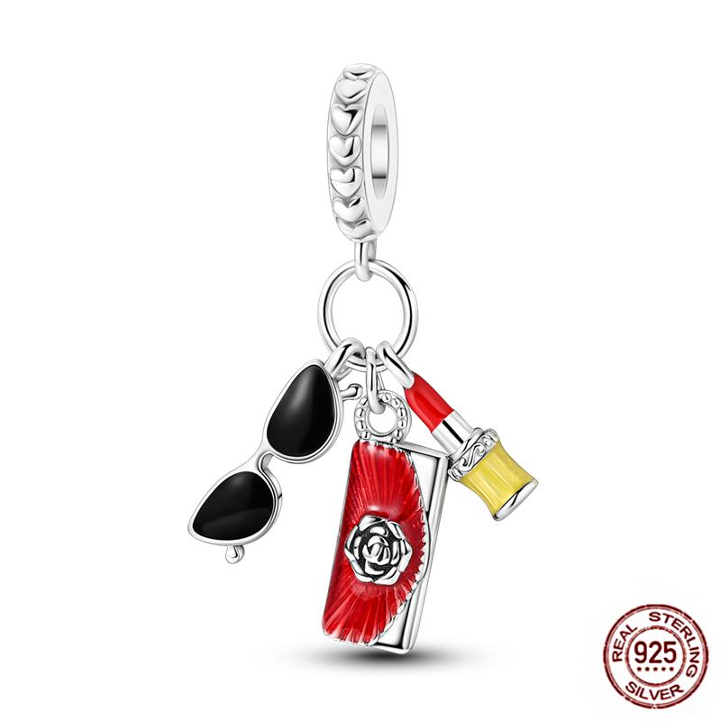 Daily Articles Copper Pink Perfume Charms Camera Dumbbell Smart Watch Beads Fit Original Bracelets Diy Jewelry Gift