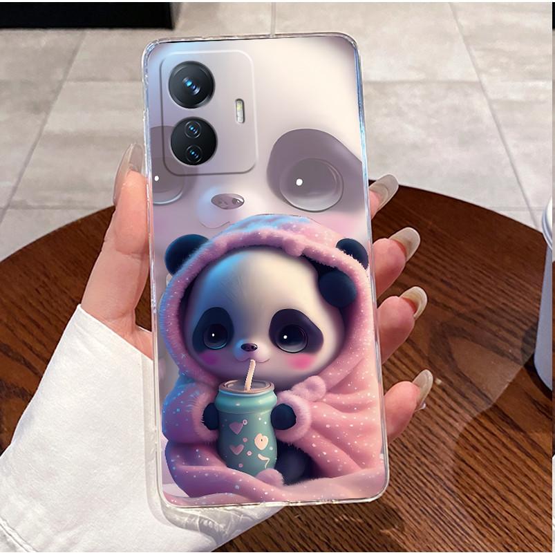 Bumper Soft Silicone TPU Clear Casing For Vivo Y55 2022 4G/T1 4G/iQOO Z6 44W Beautiful Palace Painted Shockproof Cover
