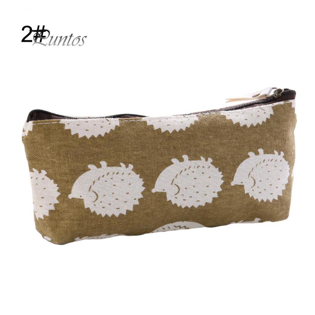 Cute Whale Flower Printed Girls Boys School Student Pencil Case Pen Storage Bag