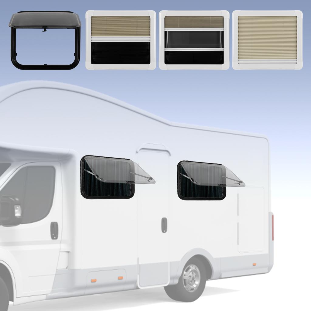 Sliding Window Round Corner Double Layer UV Protection Pull Push Style for Caravan Camper Trailer RV