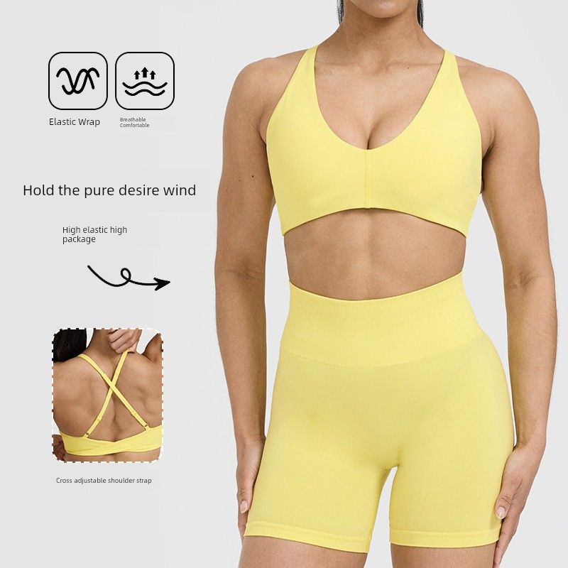 Foreign Trade New European and American Sanding Sports Underwear Women Cross Beauty Back Quick-Drying Running Fitness Yoga Vest Sling Outer Wear