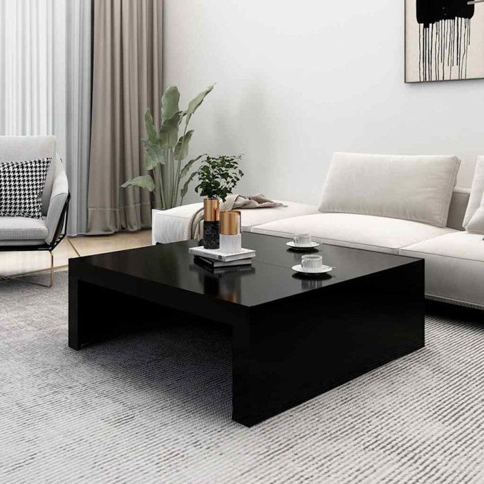 VidaXL Coffee Table Black 100x100x35 Cm Chipboard