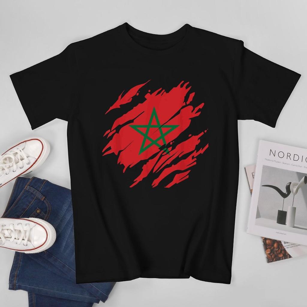 More Design Morocco Flag Moroccan Unisex Tshirt Tees Tshirt Oneck T Shirts Unisex Boys Clothing 100 Cotton