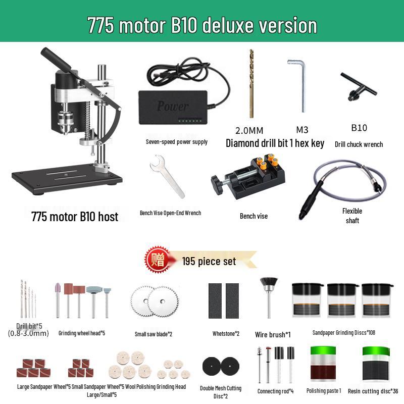 Compact Variable Speed Electric Mini Drill Press for Precision Drilling
