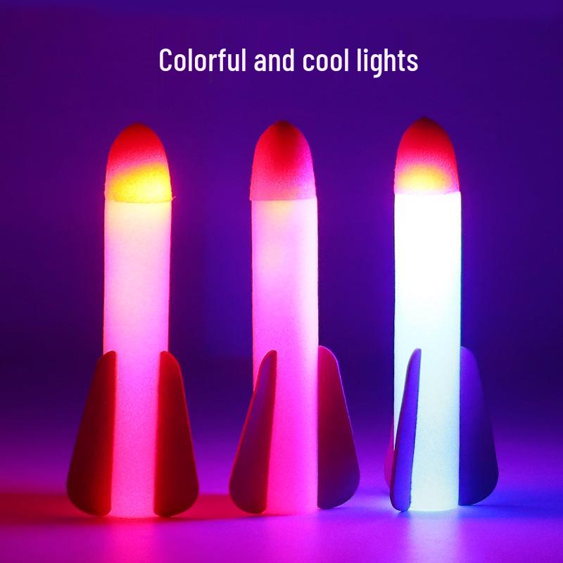 Interactive Foot-Pedal Rocket Launcher Toy with LED Lights for Outdoor Play
