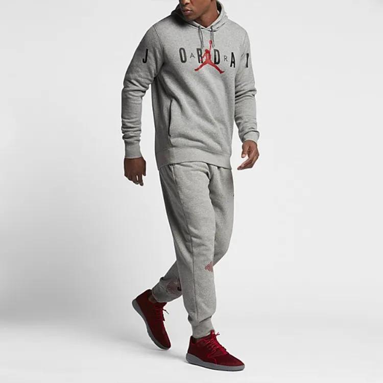 Jordan Sweatshirts Men's Gray Hooded Moderate Regular (Unisex) Sweatshirts 834372 063
