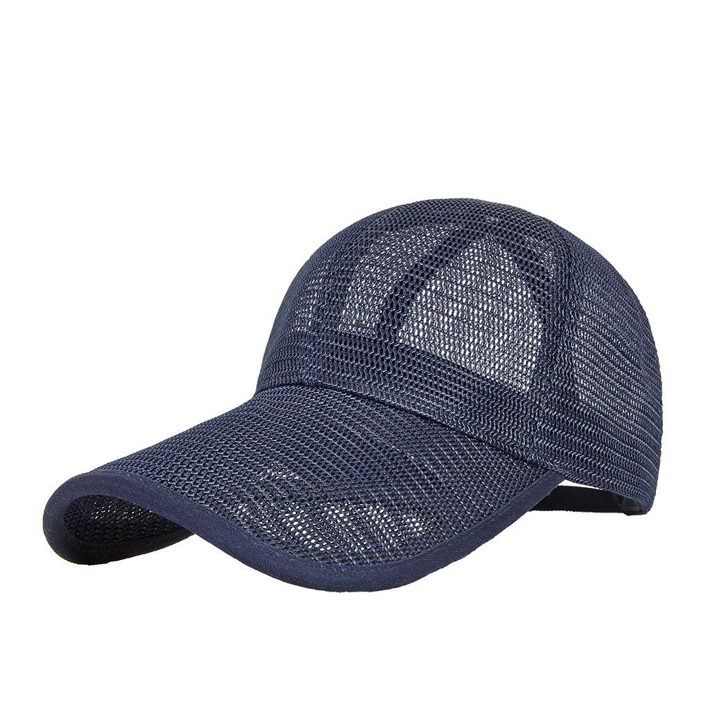 Summer New Style Extended Brim 6-Panel Baseball Cap Outdoor Breathable Sun-Protective Mesh Fully Hollowed Quick-Drying