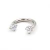 Titanium Hinged Segment Double Diamond U Shape Nose Ring Clicker Ear Cartilage Tragus Helix Lip Body Piercing Fashion Jewelry
