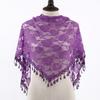 Mesh Lace Tassel Shawl Triangle Scarf Multifunctional Decorative Head Wrap Lightweight Single Layer Breathable Bridal Veil