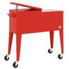 Rolling Cart for Coolers - Red - 80L - Thermal Insulation - 4 Wheels - Practical