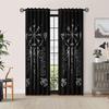 2PCS Vegvisir Symbol Print Polyester Curtains Rod Pocket Top for Living Room Home Decor