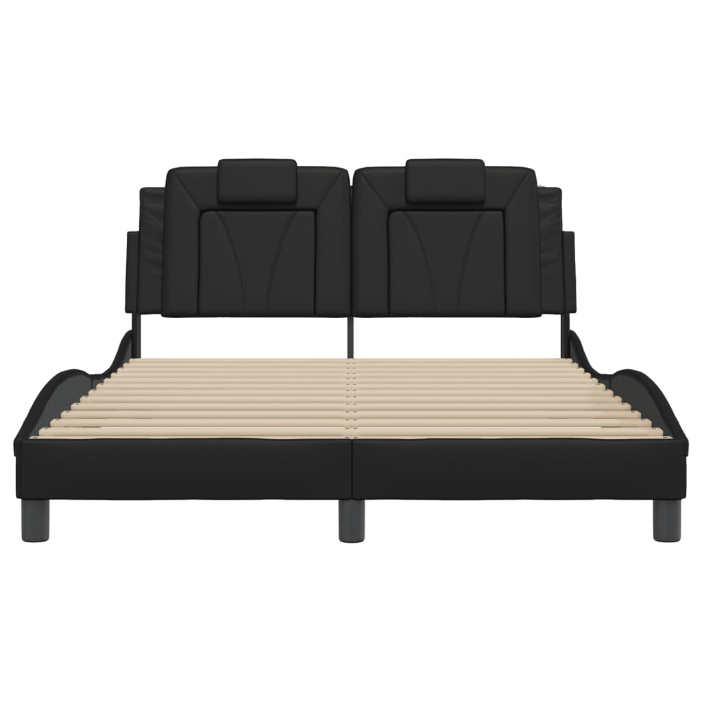 Viana  Bed Frame with LED Lighting Without Mattress Black 120x200 cm