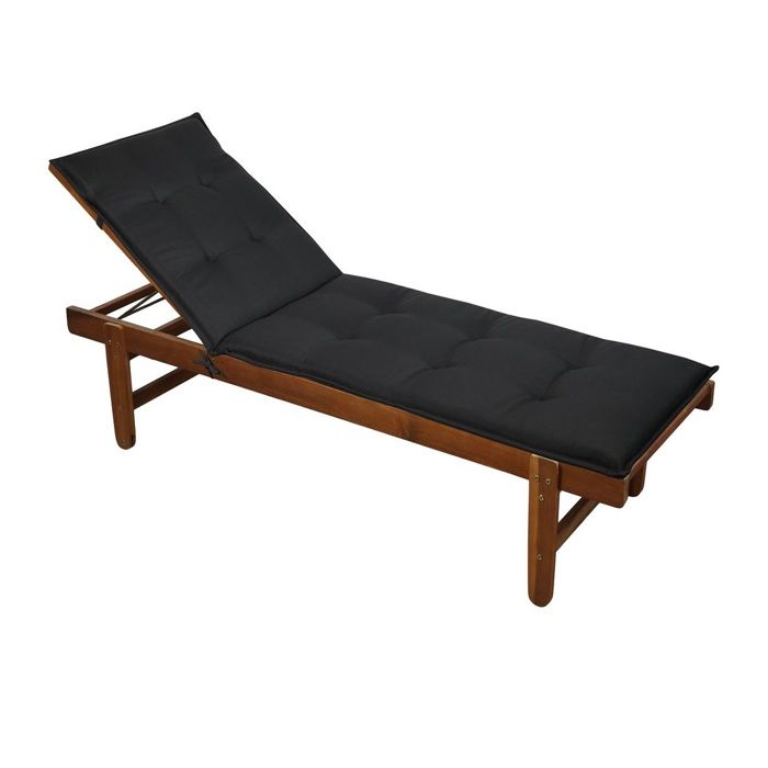 Coussin de sol / Bain de soleil - EDEN - Odalys - 60x190x4 cm - Noir - 100% polypropylène extérieur matelassé