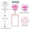 Retractable Card Holder Pink Acrylic Badge Holder Expansion Buckle Badge Clip  Pink Bow Badge Cover For Event Souvenirs