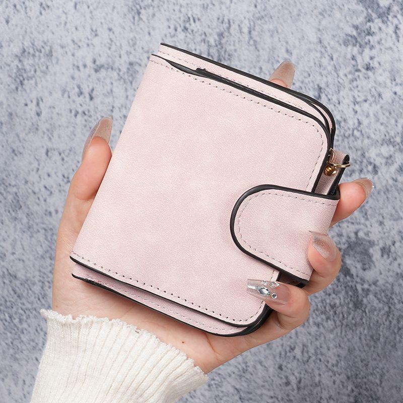 

Women Wallet Frosted Leather Vintage Female Clutch Bag Credit Card Holder Ladies Zip Purse Phone Bag Money Clip