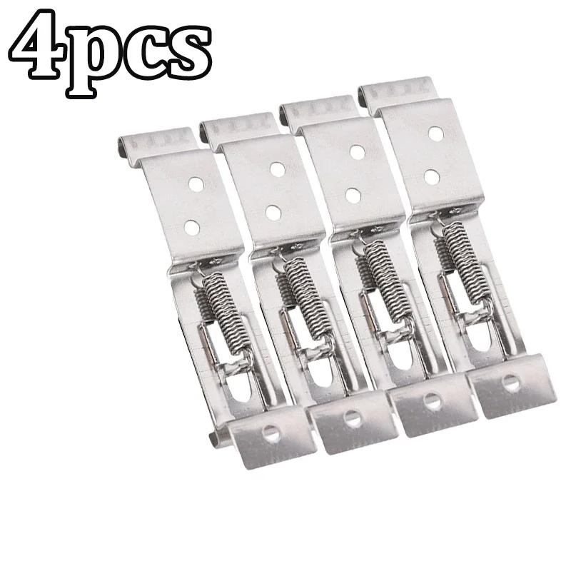 4/2Pcs Car License Plate Frame Spring Bracket Stainless Steel Holder Camping Car Frame Holder Clamps Trailer Number Plate Clips
