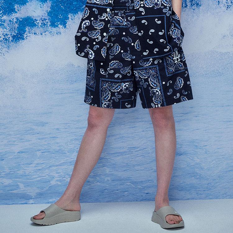 New MLB Base Logo Casual Shorts Unisex Navy Blue 31SMUP131-07N