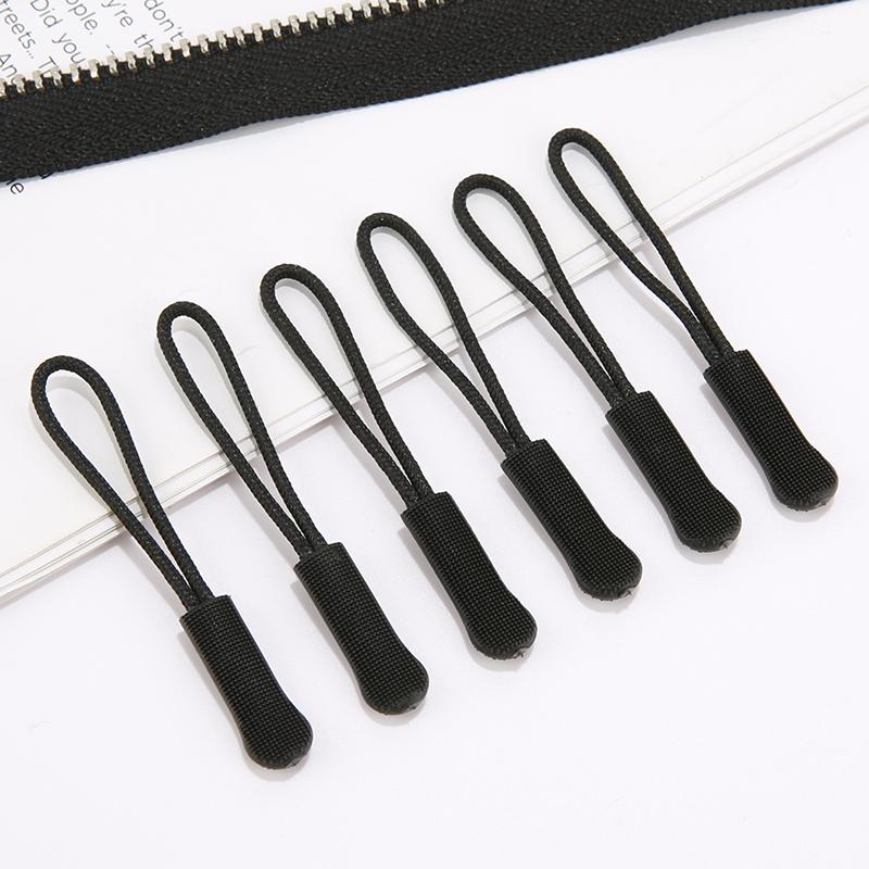 10PCS Zipper Head Extension Cord Tags Pulls Slider Cord Rope Puller Ends Lock Zip Clip Buckle for Bag Outdoor