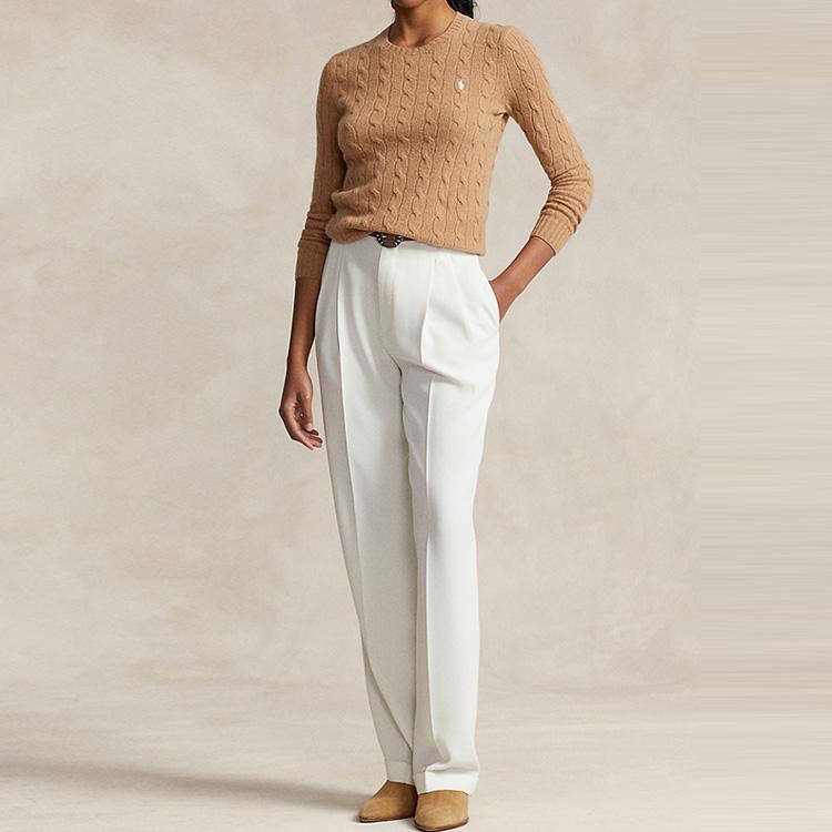 Polo Ralph Lauren Solid Color Round Neck Casual Long Sleeve Knit Sweater Women sweater Brown WMPOSWENC020722-260