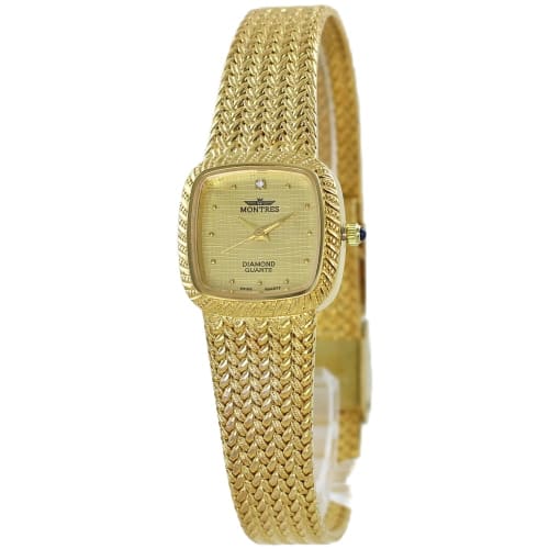 

Женские квадратные часы с бриллиантами, вечерние часы с золотым браслетом из нержавеющей стали, MS-69126-G