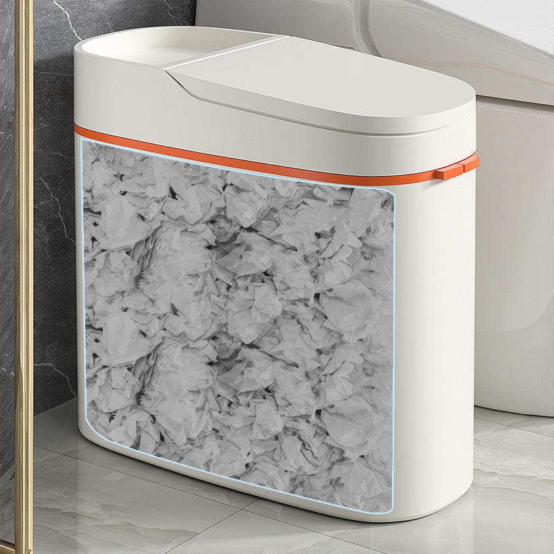Seam Trash Can Household Large Capacity Bathroom Kitchen Toilet Special Living Room Seam Waste Paper Basket with Lid Deodorant
