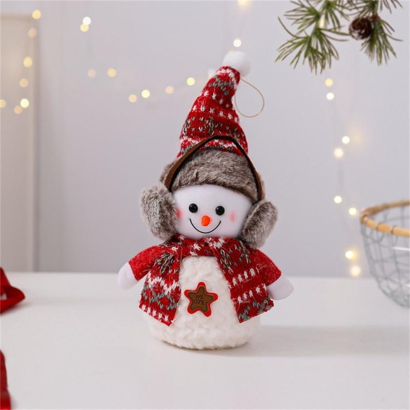 Festival Cotton Snowman Plush Toy Easy Assembly Christmas Decors For Living Room Bedroom Holiday Gift for Family
