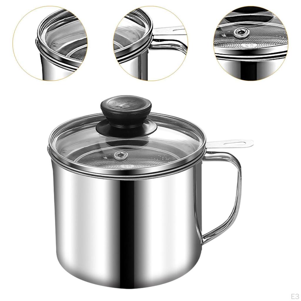 Speck Fett Container Tiefe Friteuse 1,3 L Keeper Braten Korb Bequem Sieb Öl