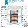 15/20 stages high output shower water filter to Remove Heavy Metals Chlorine Fluoride Filtered Soften Hard Water for Shower Head