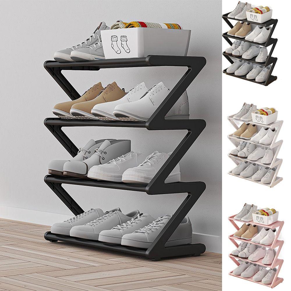 Z-Shaped Shoe Stand Plastic Shoe Storage Rack Multifunctional Doorway Shoe Rack  Dormitory