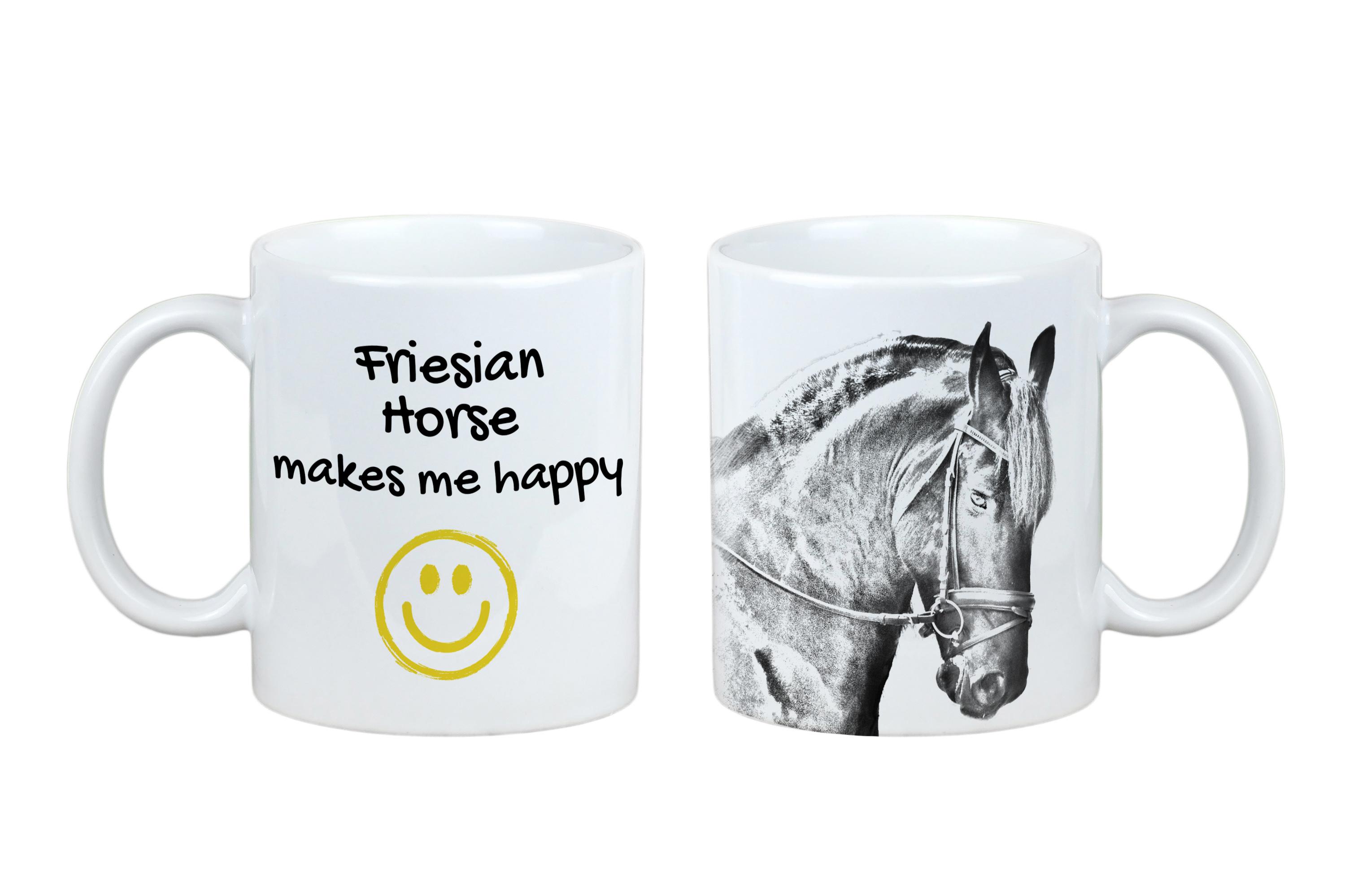 

Friesian horse I - cup with a horse, a cheerful cup for a dog lover, a personalized gift from the Art-Dog brand білий