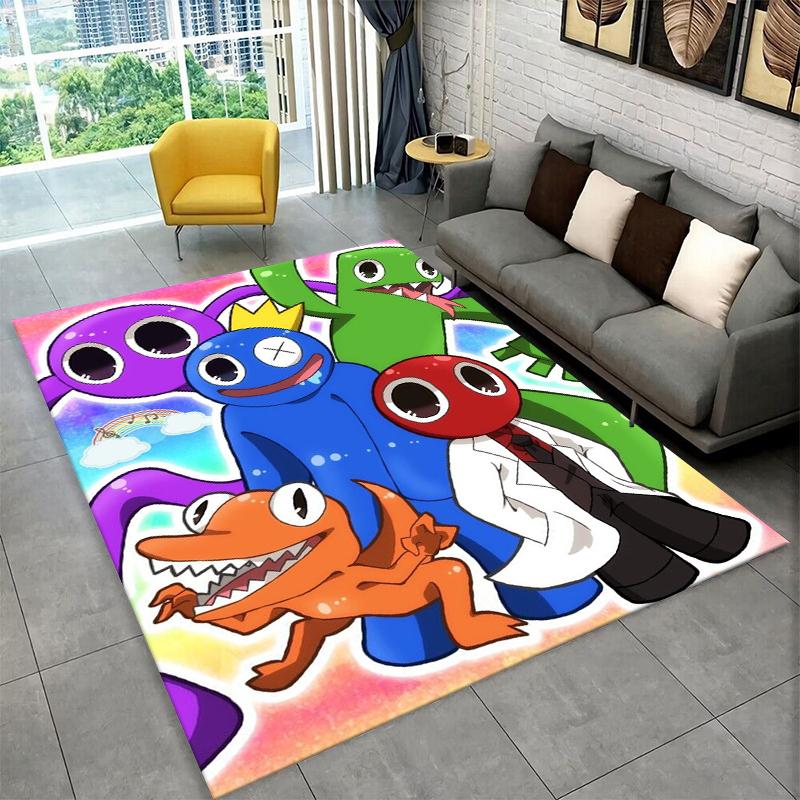

3D R-Rainbows Friends Cartoon Game Carpet Rug for Bedroom Living Room Sofa Playroom Doormat Home Decor,Kid Area Rug Non-slip 40x60cm