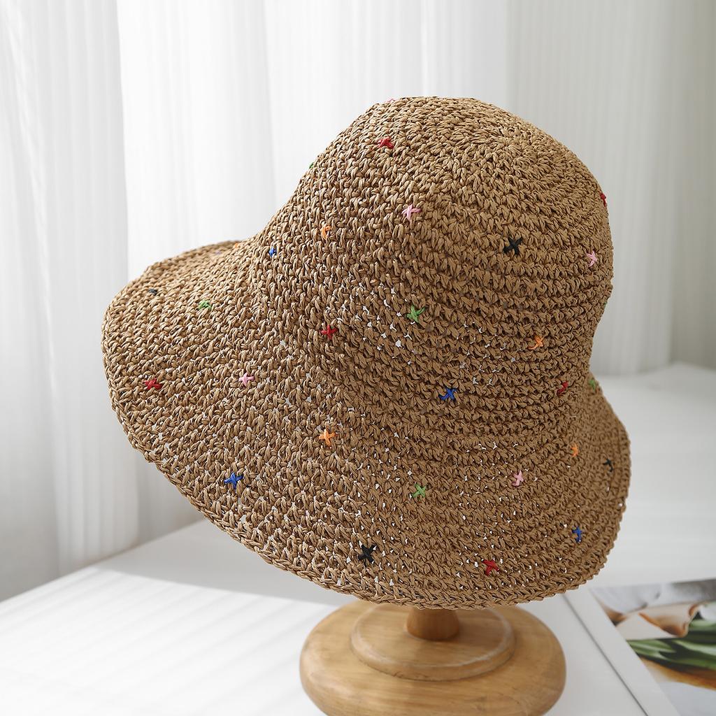 Women's Summer Hat Korean Style Big Brim Foldable Sun Hat Bucket Hat Sunscreen Beach Accessories Holiday Travel 2025 New