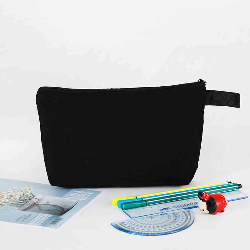 

Canvas Pencil Bag Women S Zipper Makeup Bags Travel Cosmetic Bags Multipurpose Purse Toiletry Pouch Stationery Organizer Bag чёрный
