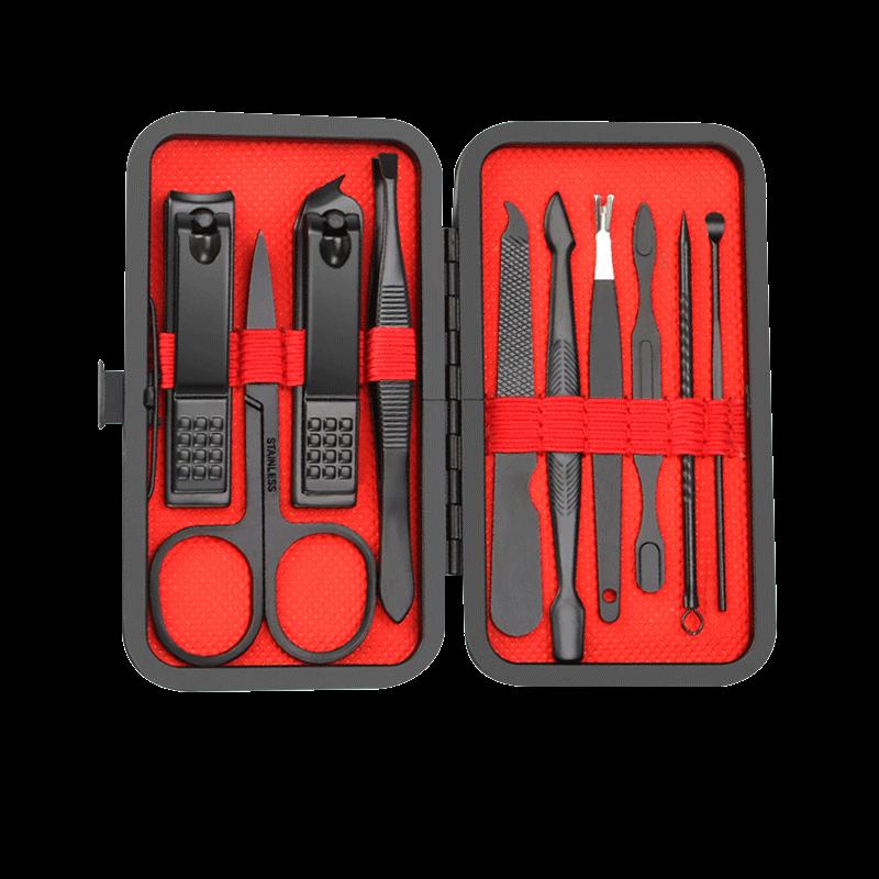 

Набор для маникюра из 24 предметов из черной нержавеющей стали с кусачками и ножницами