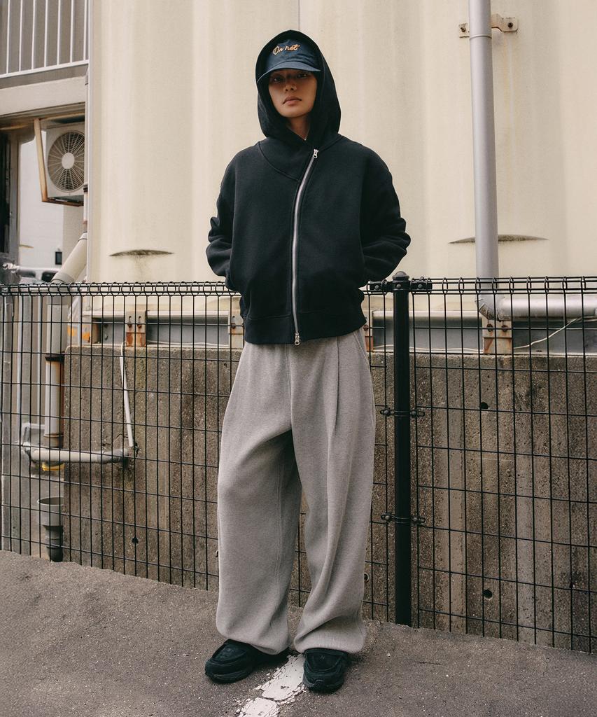 XERO Waffle Deep One-Tuck Jogger Sweatpants [Melange Gray]
