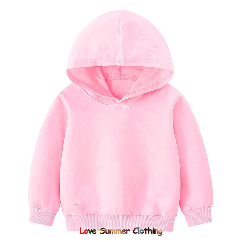 Herbst Neuheiten Einfarbig Kinder Hoodie Pullover Hoodie Regenbogenfarben Kinder Pullover Hoodie Alter 4-14 Atmungsaktives Polyester Mädchenbekleidung Langarm