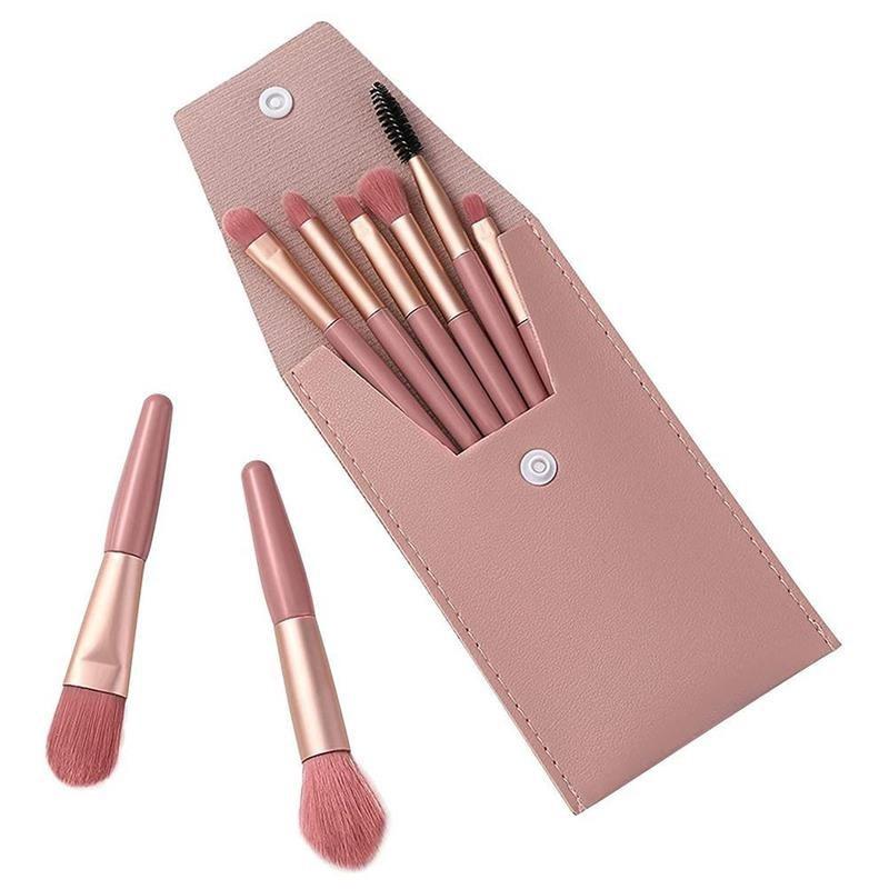 8Pcs Mini Portable Travel Soft Makeup Brushes Set Eye Shadow Foundation Powder Lip Concealer Blush Brush for Daily Beauty