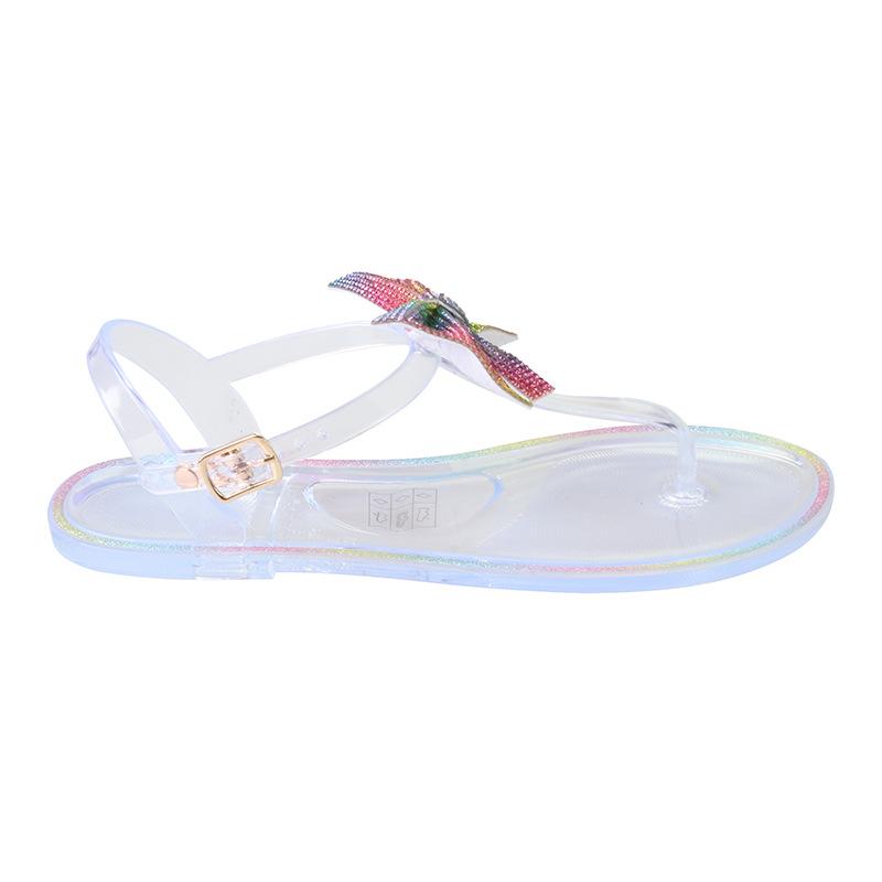Sandalen Diamant Schmetterling Gelee Mode Sandalen PVC Damen Wasserdicht und Verschleißfest