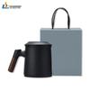 Zen Black Ceramic Infuser Tea Mug with Lid