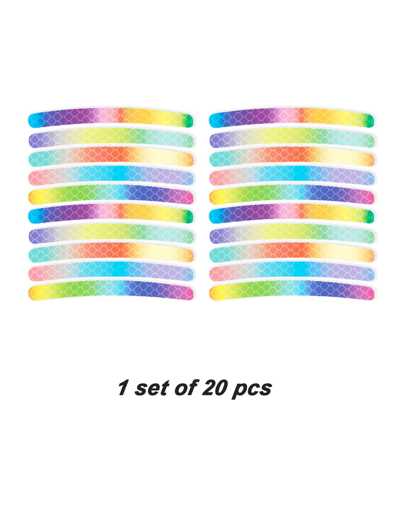 

20/60PCS Safety Warning Wheel Rim Tape Reflective & Glow in Dark Tire Strips for Car Motorcycle Bike Safety Warning Decoration