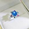 Jewelry Simulation 8 * 10 Egg Ruby Emerald Ring High Sense Cultivation Gemstone Ring Women