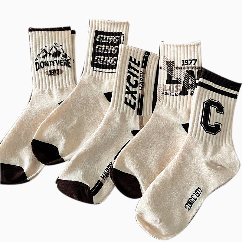 Men's Retro Knee-High Sports Socks - Thick Mid-Calf, Sweat-Absorbent for Spring & Autumn Basketball