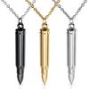 European-American Titanium Steel Bullet Pendant Necklace - Retired Soldier Commemorative, Custom Engraving Available