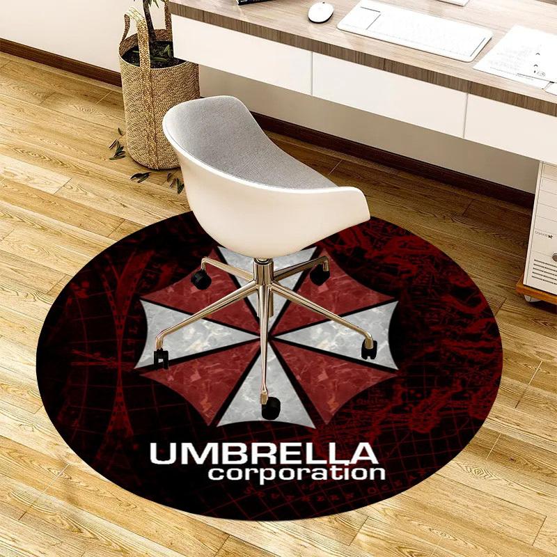 1pc Resident Evil Umbrella Corporation Logo Round carpet, Made of Polyester,Perfect for Decorating Office Chairs, Living Rooms fplt125