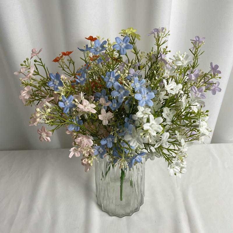 Silk 5 Stem Orchid Floral Arrangement For Living Room And Event Decoration Gift