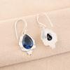 Nádherné šperky s drahokamami London Blue Topaz, náušnice z masívneho striebra 925, duchovné šperky, ručne vyrábané jemné náušnice pre ženy